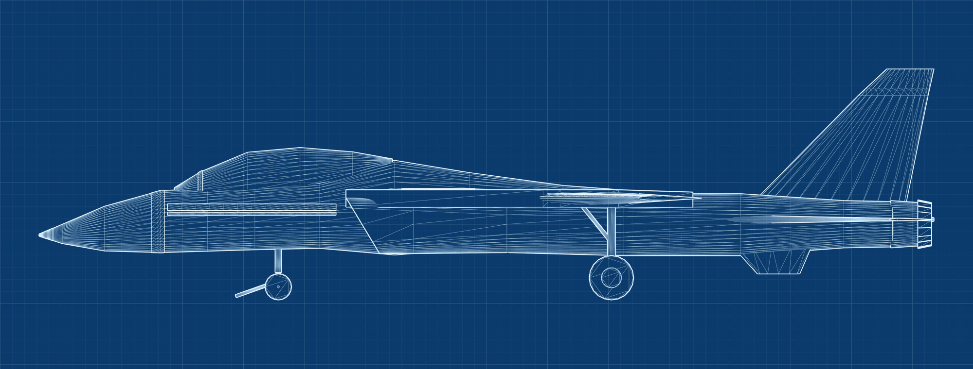 Blueprint, side view of the same jet.